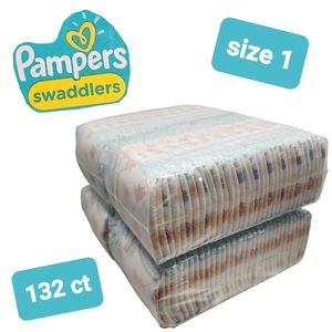 132 Pampers Swaddlers Diapers [size 1]